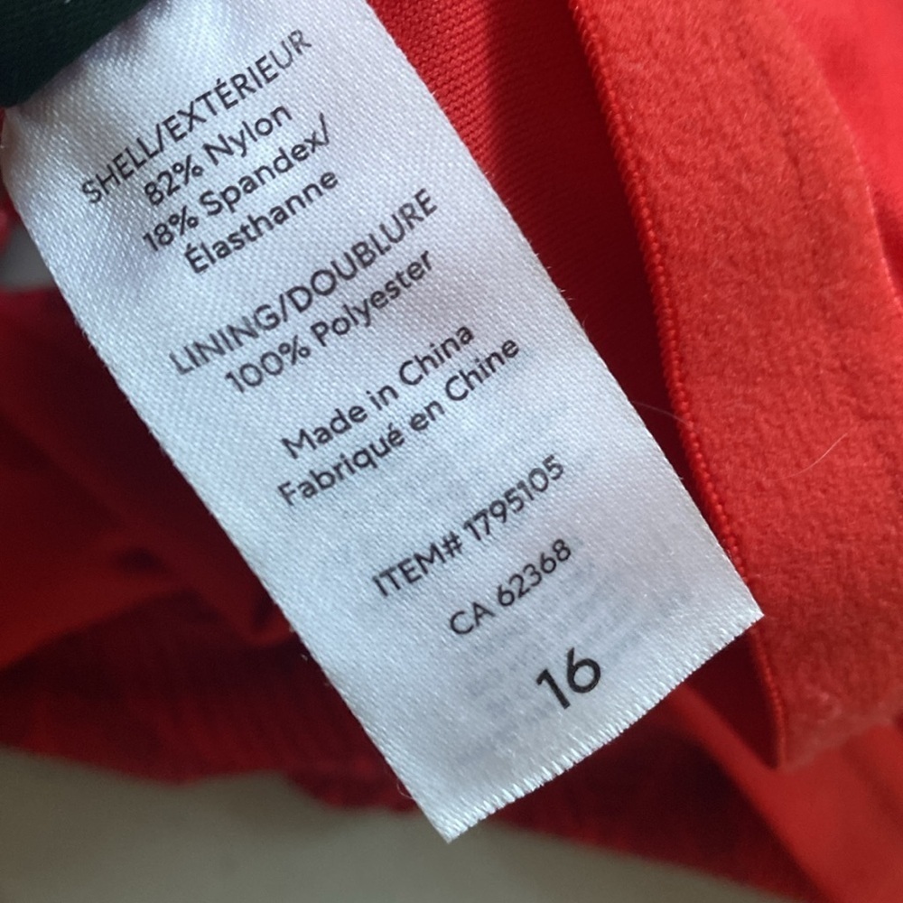 Roots Red Racerback One-Piece Swimsuit size 16 - Picture 9 of 9